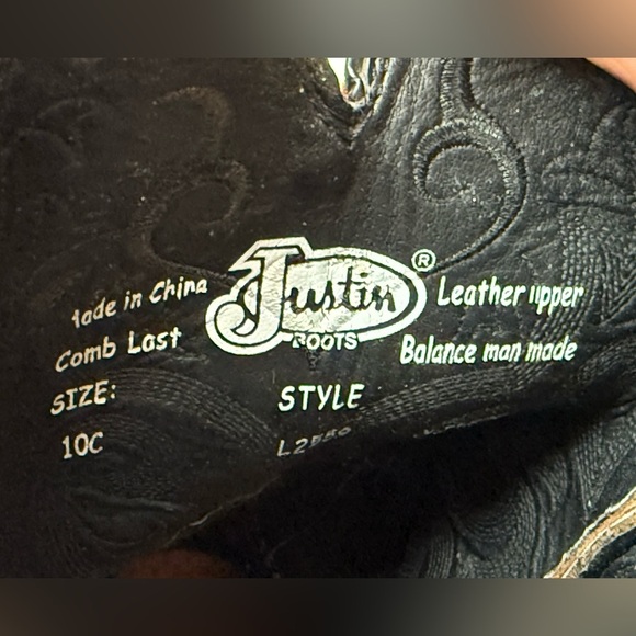 Justin Boots Dark Brown Mustang Cowhide Leather Style L2559 Women's Size 10C - Picture 13 of 17
